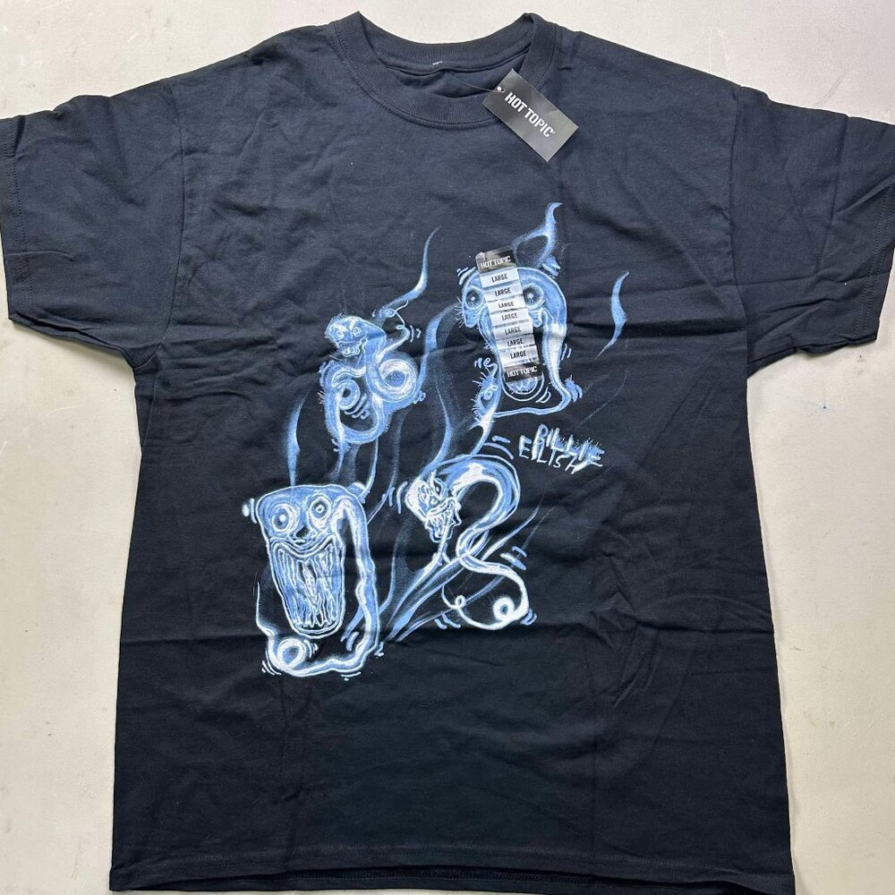 Billie Ellish Ghoul Smoke T-shirt Black Large